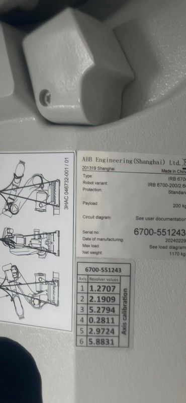 নতুন ABB IRB 4600-60 / 2.05 M2004 লোডিং পার্টস, মেশিনিং হ্যান্ডলিং পরিমাপ 60kg Payload